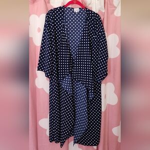 LuLaRoe Shirley, Navy and White Polka Dot, Large